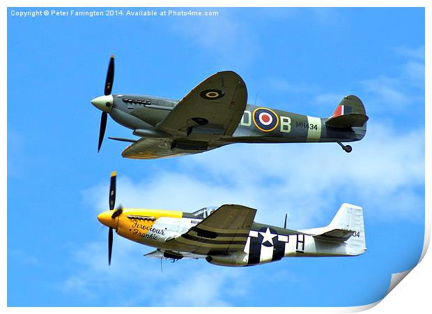 Two old friends in the sky Print by Peter Farrington