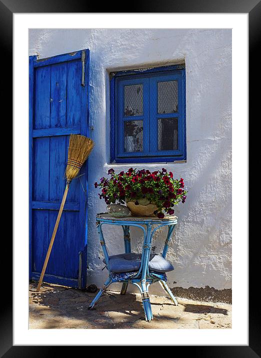Blue and broom Framed Mounted Print by Digby Merry