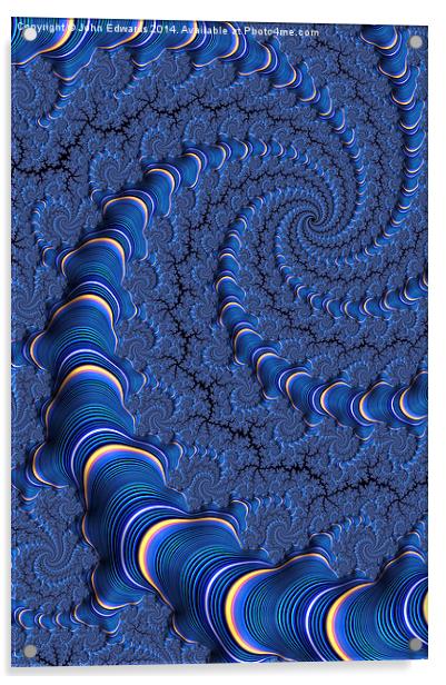 Blue Tubes Acrylic by John Edwards