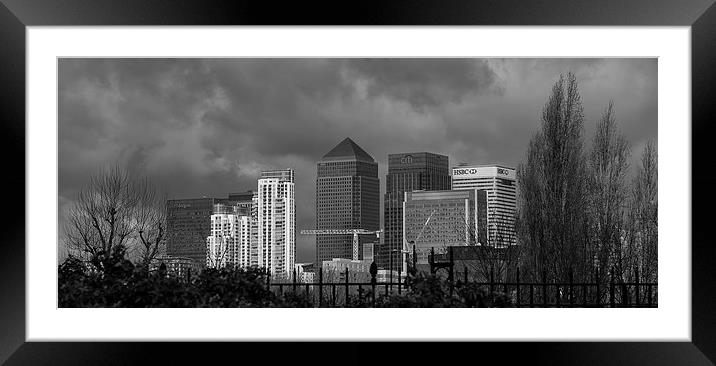 Bankers At Canary Wharf Framed Mounted Print by Nigel Jones