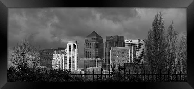 Bankers At Canary Wharf Framed Print by Nigel Jones