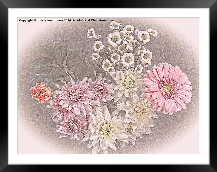 vintage mother`s day bouquet Framed Mounted Print by chrissy woodhouse