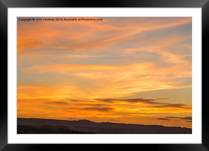 Exeter City sunset November 2013 Framed Mounted Print by colin chalkley