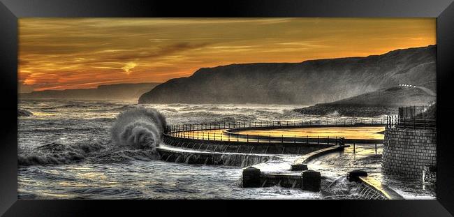 Wave Swirl at Sunrise Framed Print by Andrew McCauley