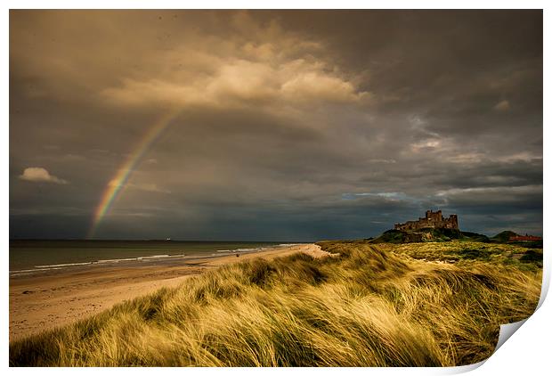 Bambrough Castle, Northumberland Print by Dave Hudspeth Landscape Photography