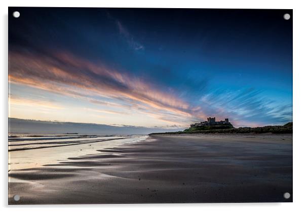 Bambrough Dawn, Northumberland Acrylic by Dave Hudspeth Landscape Photography