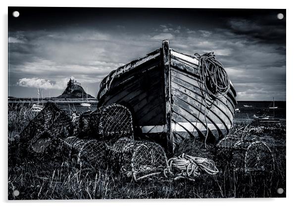 Lindisfarne Coble Acrylic by Dave Hudspeth Landscape Photography