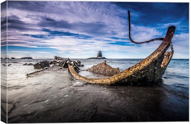 The Wreck at Saltwick Bay Canvas Print by Dave Hudspeth Landscape Photography