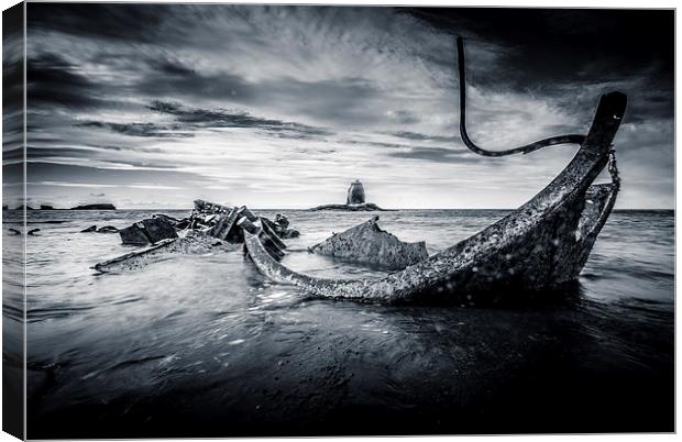The Wreck at Saltwick Canvas Print by Dave Hudspeth Landscape Photography