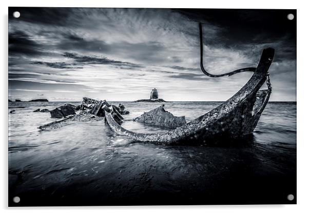 The Wreck at Saltwick Acrylic by Dave Hudspeth Landscape Photography