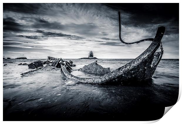 The Wreck at Saltwick Print by Dave Hudspeth Landscape Photography