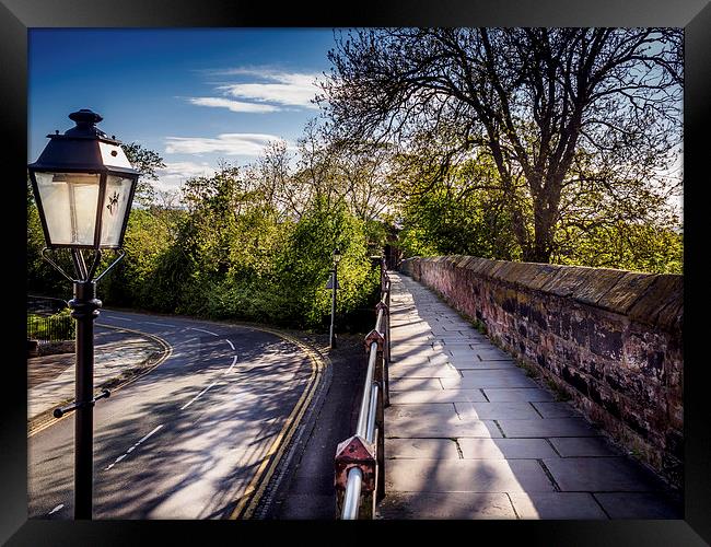 Chester Walls Walkway, Chester England, UK Framed Print by Mark Llewellyn
