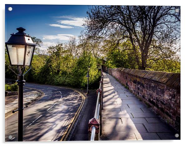 Chester Walls Walkway, Chester England, UK Acrylic by Mark Llewellyn