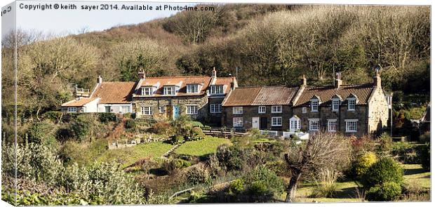 Cottages At Sandsend North Yorkshire Canvas Print by keith sayer
