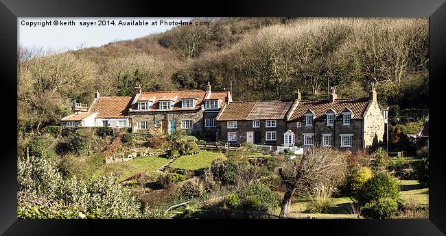 Cottages At Sandsend North Yorkshire Framed Print by keith sayer