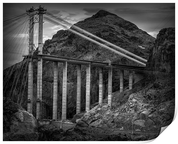 Hoover Dam Construction Print by Ian Barber