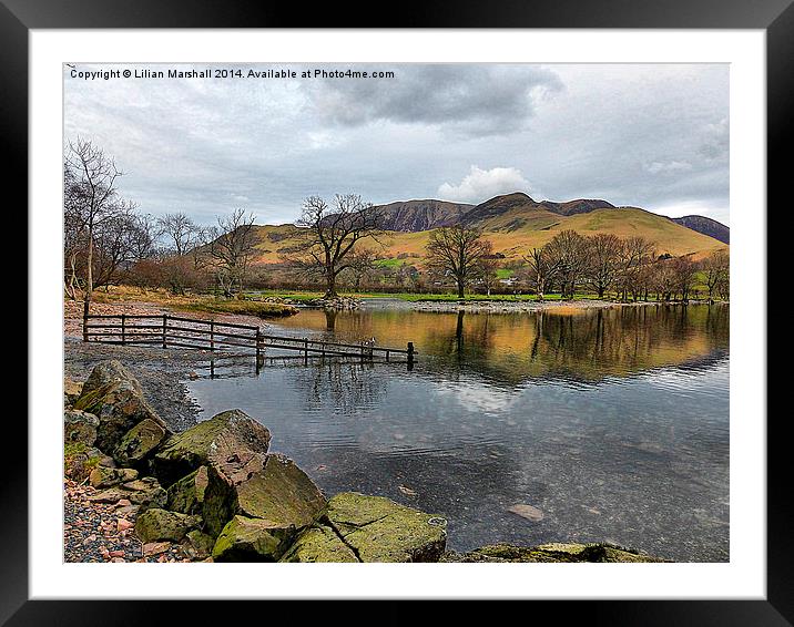 Buttermere Lake . Framed Mounted Print by Lilian Marshall