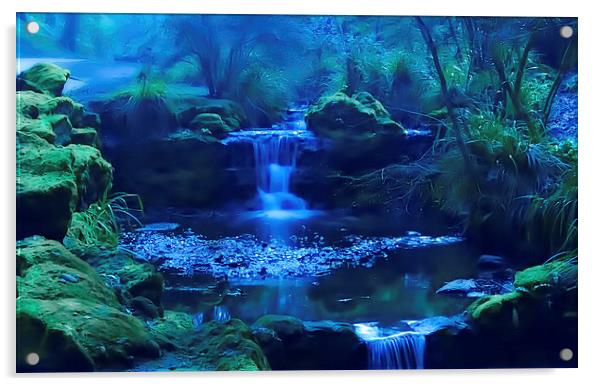 Enchanted Waterfall Acrylic by Andrew McCauley
