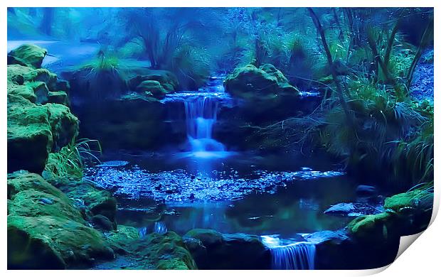 Enchanted Waterfall Print by Andrew McCauley