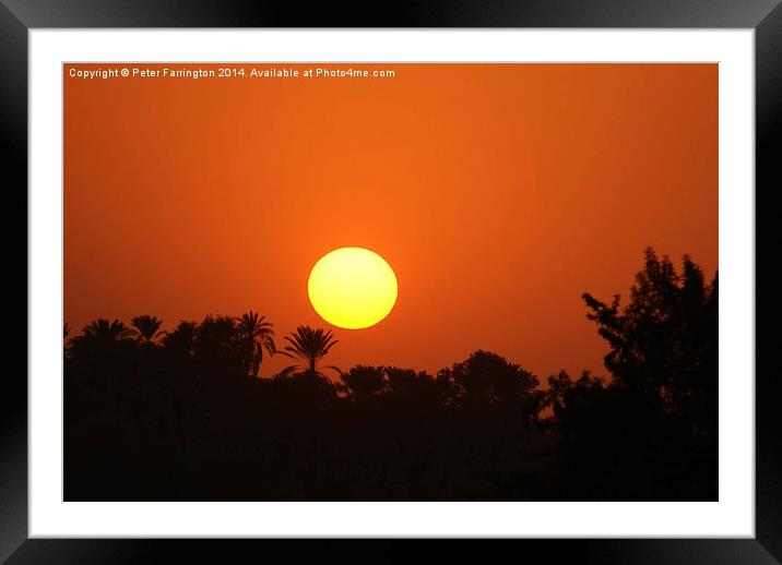 Sunset over the Nile Framed Mounted Print by Peter Farrington