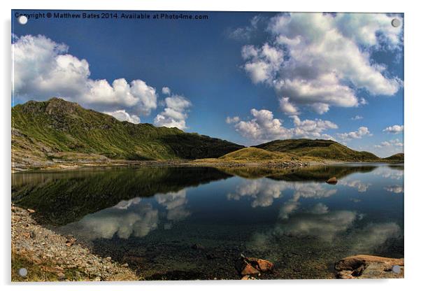 Snowdonia Lake Reflections Acrylic by Matthew Bates