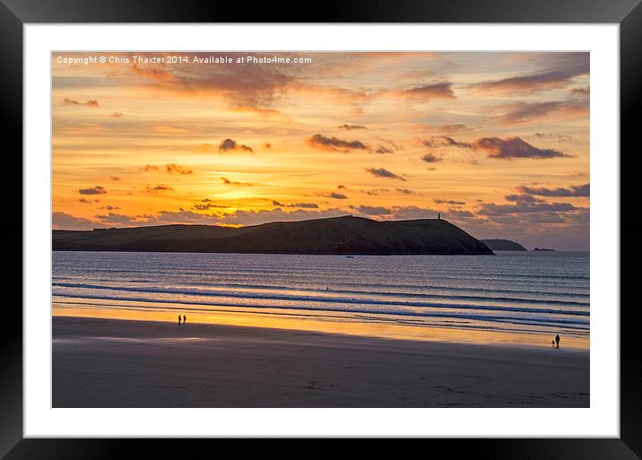 Polzeath Sunset 4 Framed Mounted Print by Chris Thaxter