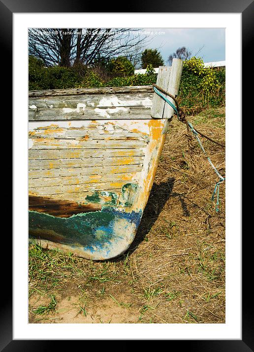 Bow section of a boat rotting away at Heswall Beac Framed Mounted Print by Frank Irwin
