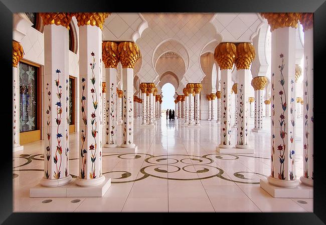 Sheikh Zayed Grand Mosque UAE Framed Print by Jacqueline Burrell