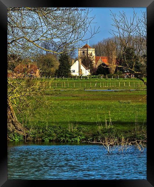 Dorchester Abbey From The Thames Framed Print by Ian Lewis