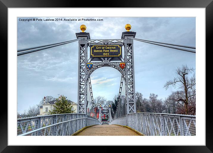 Chester Queens Park Suspension Bridge Framed Mounted Print by Pete Lawless