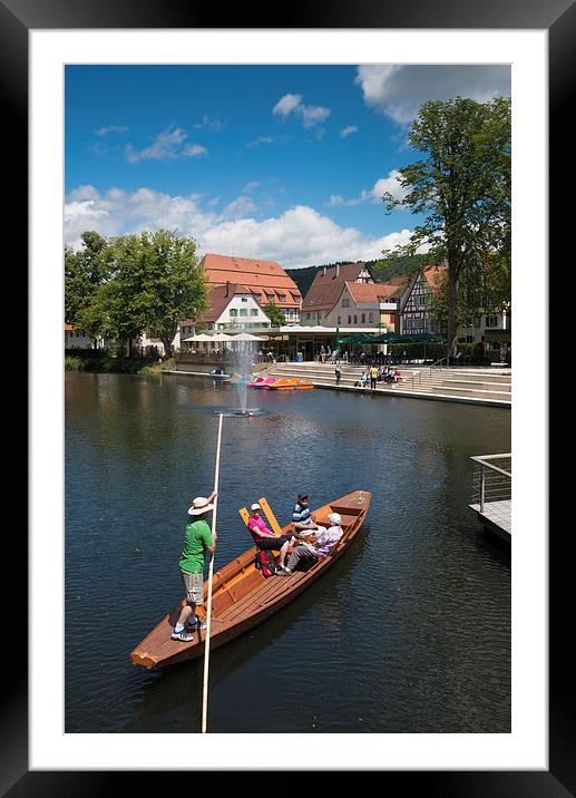 Nagold Germany with punt Framed Mounted Print by Matthias Hauser