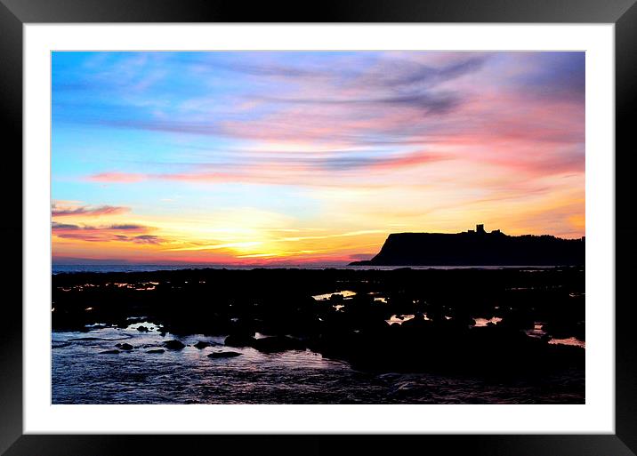 Castle Silhouette Framed Mounted Print by Andrew McCauley