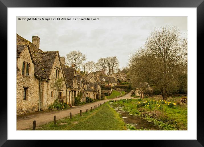 Arlington Row, Bibury, Cotswolds. Framed Mounted Print by John Morgan