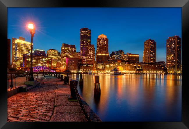 Boston harbor evening view Framed Print by Sergey Golotvin