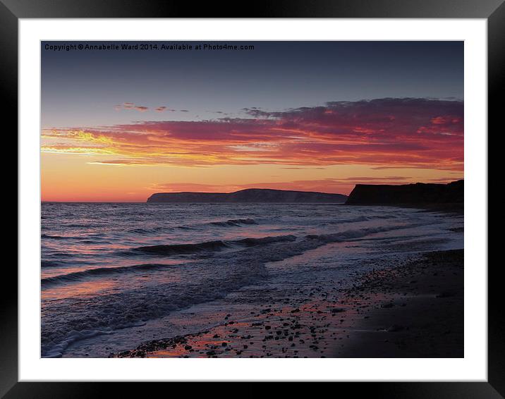 Brooke Beach Sunset Framed Mounted Print by Annabelle Ward