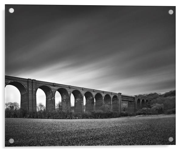 Conisbrough Viaduct Doncaster Acrylic by Ian Barber