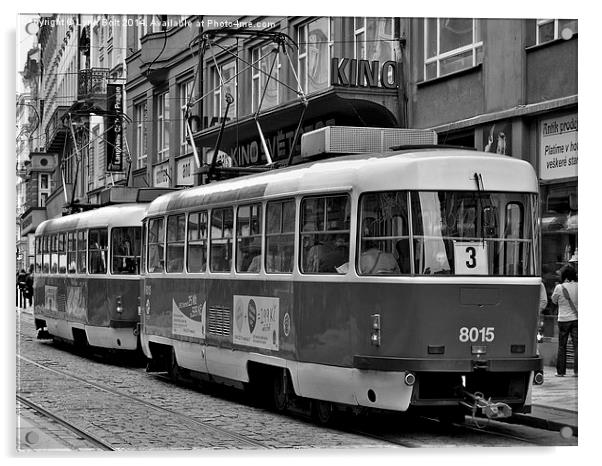 Prague Trams Acrylic by Lynn Bolt