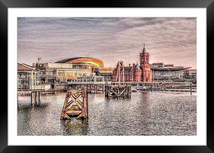 Over Cardiff Bay Framed Mounted Print by Steve Purnell