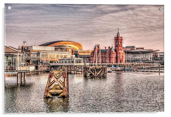 Over Cardiff Bay Acrylic by Steve Purnell