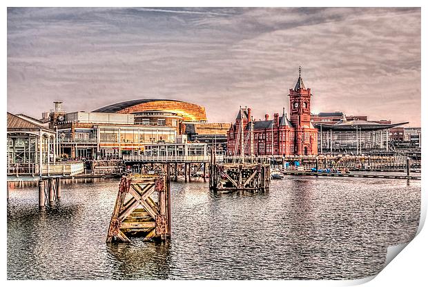 Over Cardiff Bay Print by Steve Purnell
