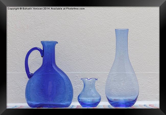 Blue Glass Framed Print by Bahadir Yeniceri