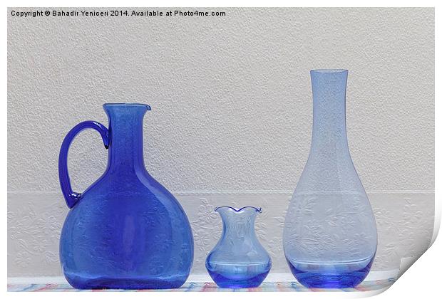 Blue Glass Print by Bahadir Yeniceri