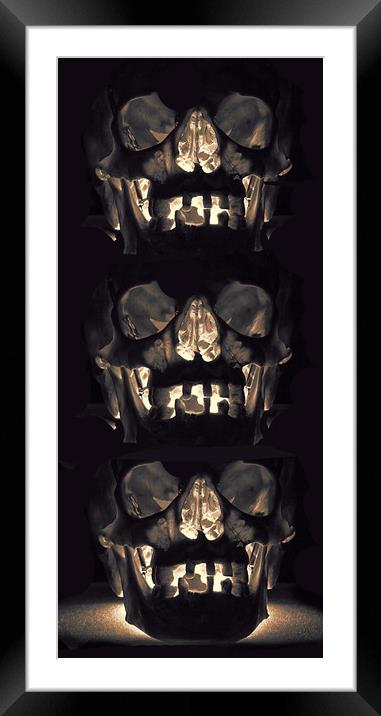 Balancing Skulls. Framed Mounted Print by Becky Dix