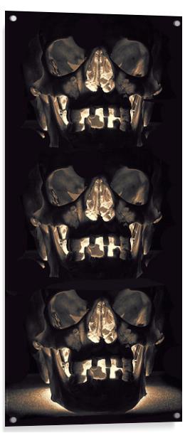 Balancing Skulls. Acrylic by Becky Dix