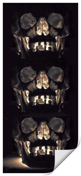 Balancing Skulls. Print by Becky Dix