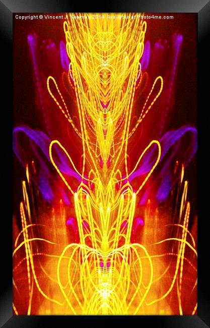 Unique Abstract Light Art Framed Print by Vincent J. Newman