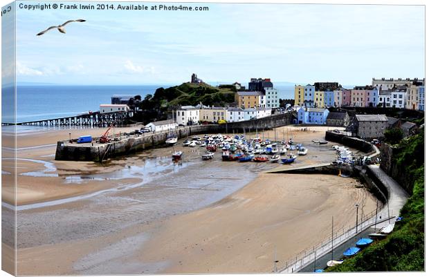 View of the magnificent Tenby Harbour with the tid Canvas Print by Frank Irwin