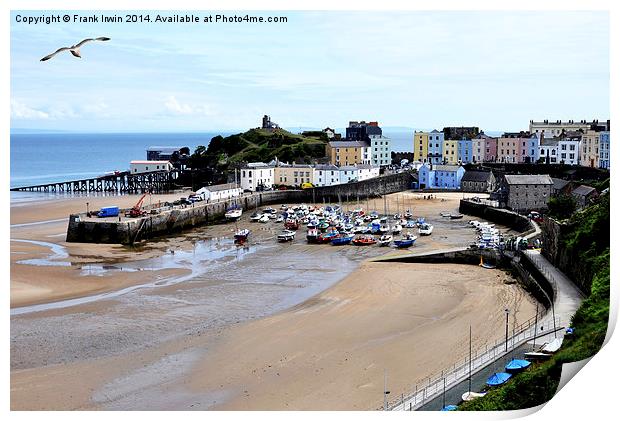 View of the magnificent Tenby Harbour with the tid Print by Frank Irwin