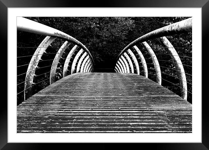 Black and White Bridge Framed Mounted Print by Darren Turner