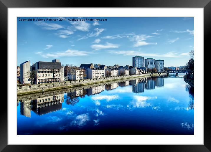 Riverside Ayr Framed Mounted Print by Valerie Paterson